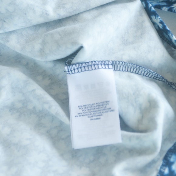 NWT Lands' End Blue Floral Tie Waist Casual Stretch Dress - Picture 7 of 9